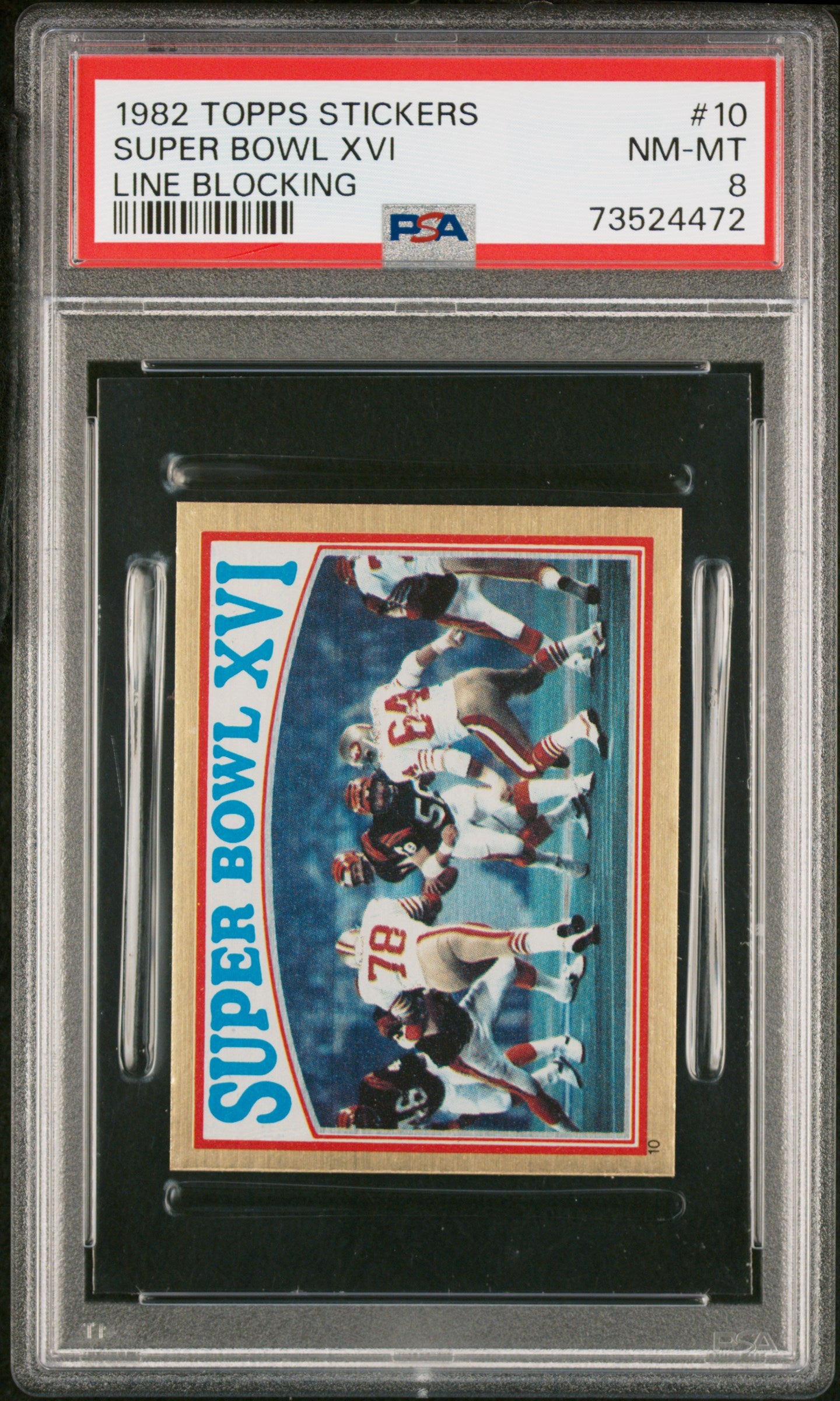 1982 Topps Stickers Football Super Bowl Xvi #10 Psa 8 73524472