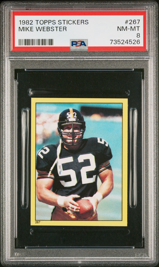 1982 Topps Stickers Football Mike Webster #267 Psa 8 73524526