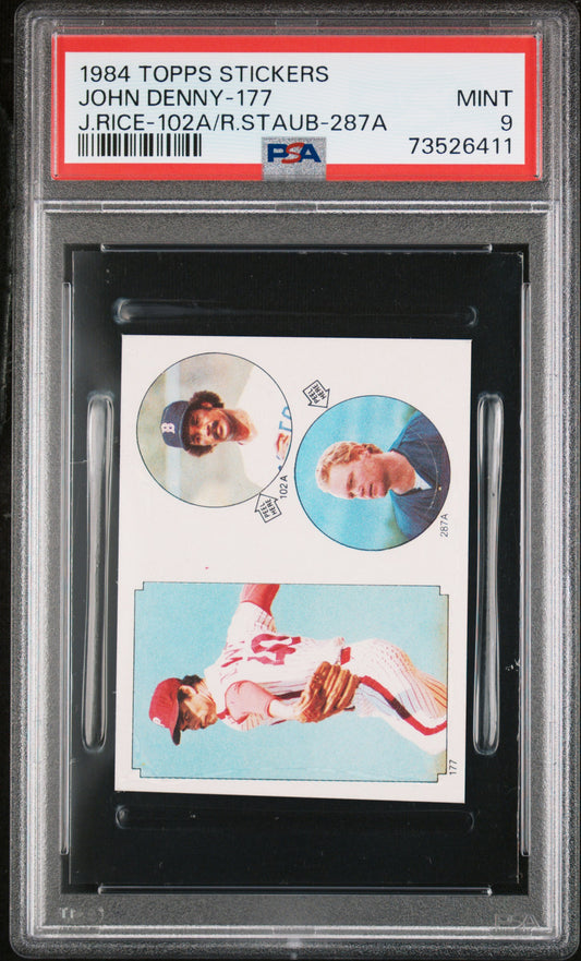 1984 Topps Stickers Baseball John Denny-177 Psa 9 73526411