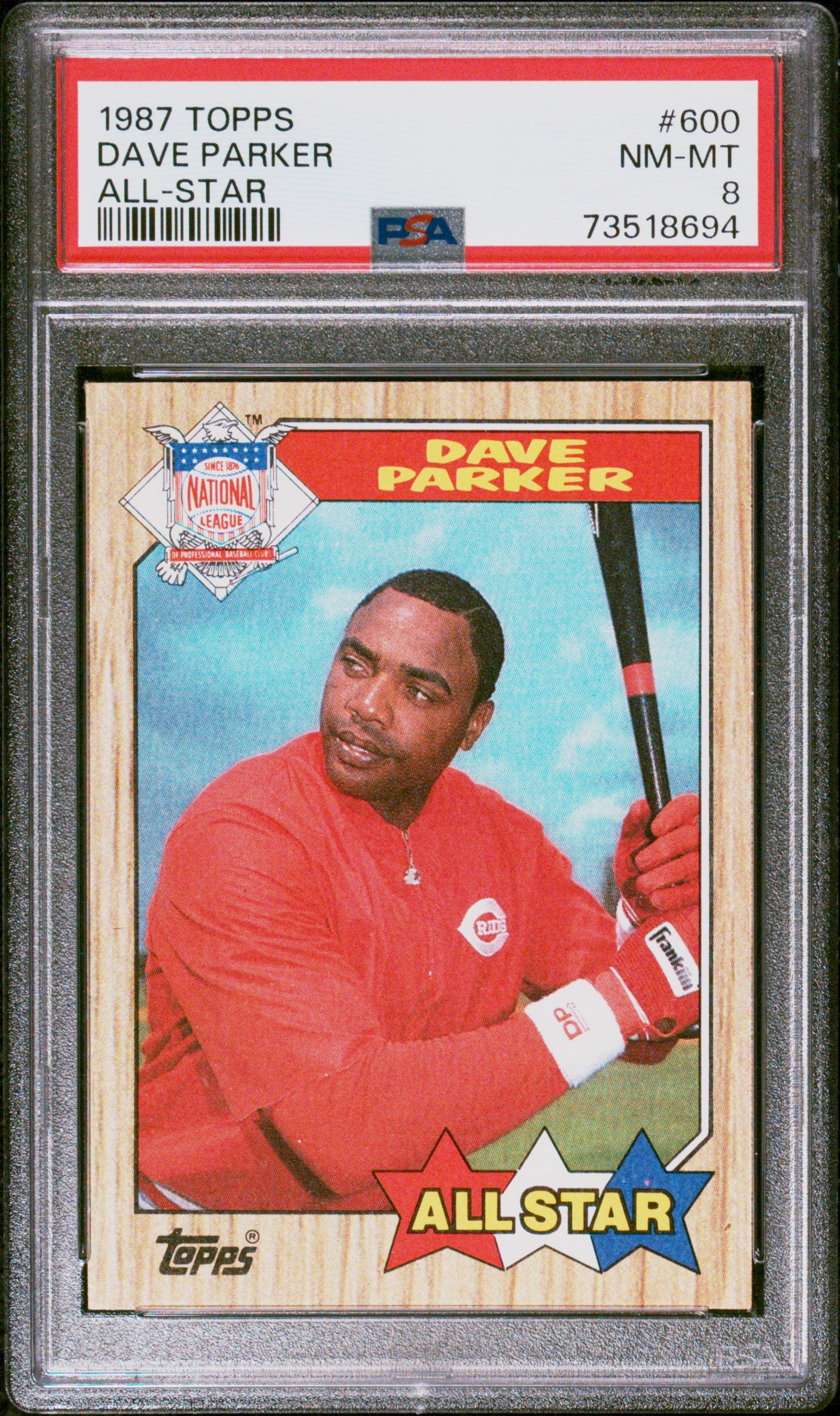 1987 Topps Baseball Dave Parker #600 Psa 8 73518694