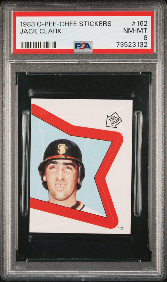 1983 O-pee-chee Stickers Baseball Jack Clark #162 Psa 8 73523132