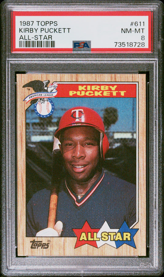 1987 Topps Baseball Kirby Puckett #611 Psa 8 73518728