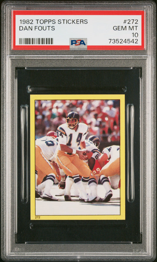 1982 Topps Stickers Football Dan Fouts #272 Psa 10 73524542