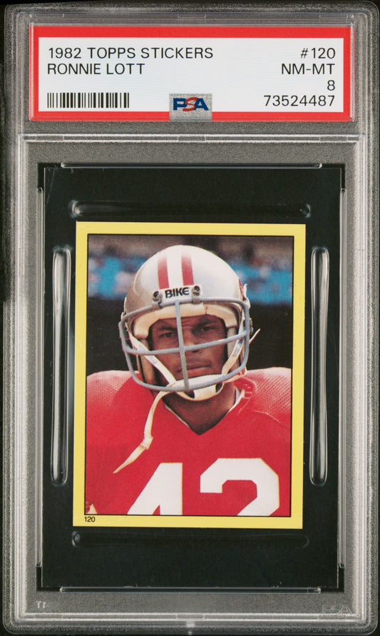 1982 Topps Stickers Football Ronnie Lott #120 Psa 8 73524487