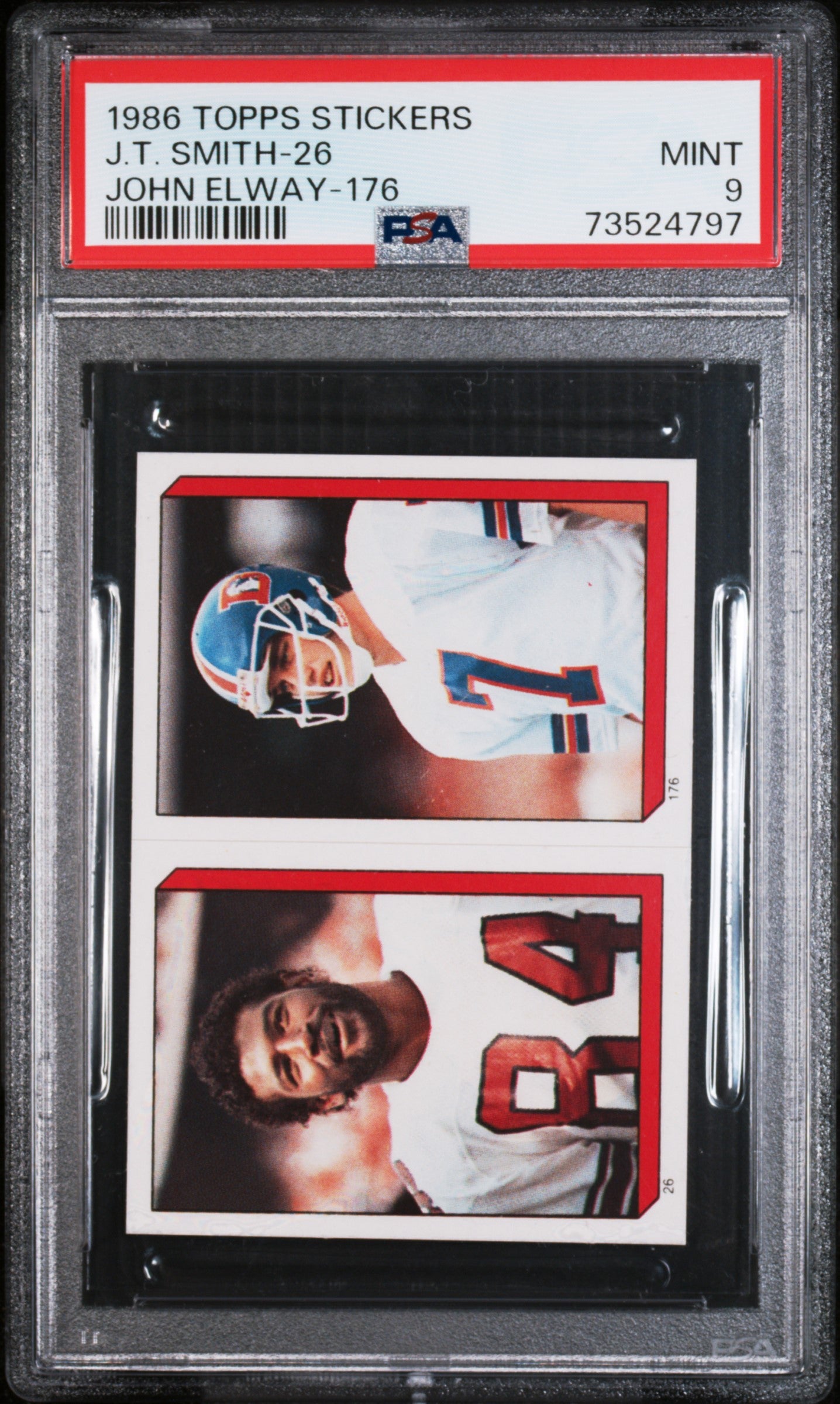 1986 Topps Stickers Football J.t. Smith-26 Psa 9 73524797