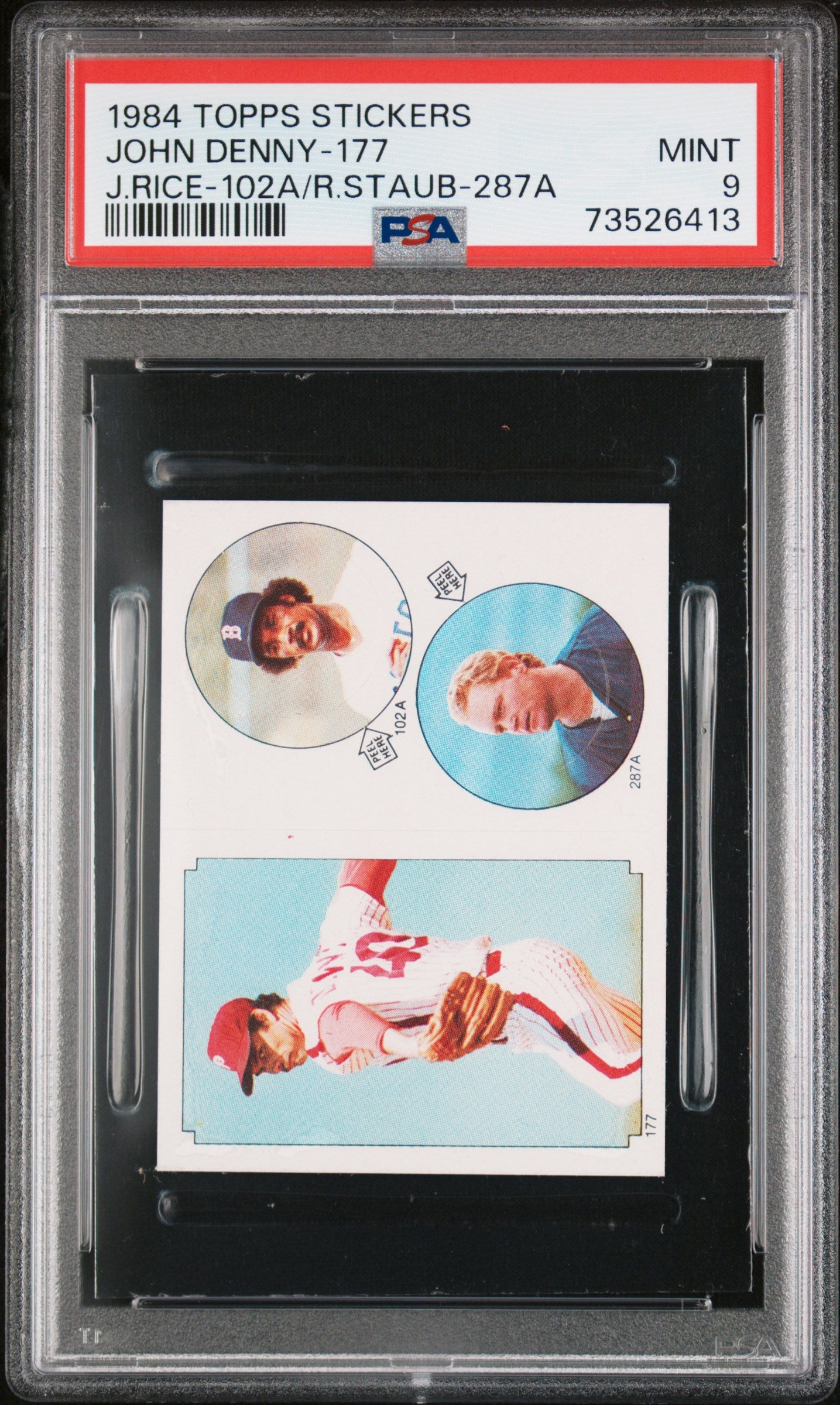 1984 Topps Stickers Baseball John Denny-177 Psa 9 73526413
