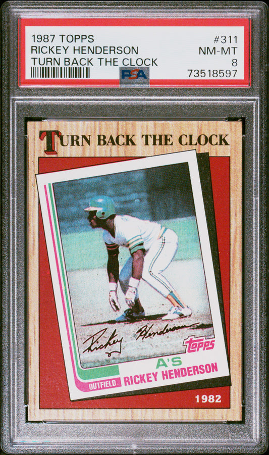 1987 Topps Baseball Rickey Henderson #311 Psa 8 73518597