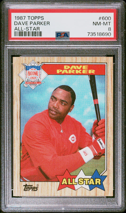 1987 Topps Baseball Dave Parker #600 Psa 8 73518690