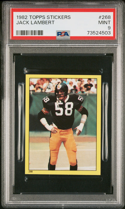 1982 Topps Stickers Football Jack Lambert #268 Psa 9 73524503