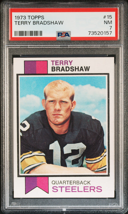 1973 Topps Football Terry Bradshaw #15 Psa 7 73520157