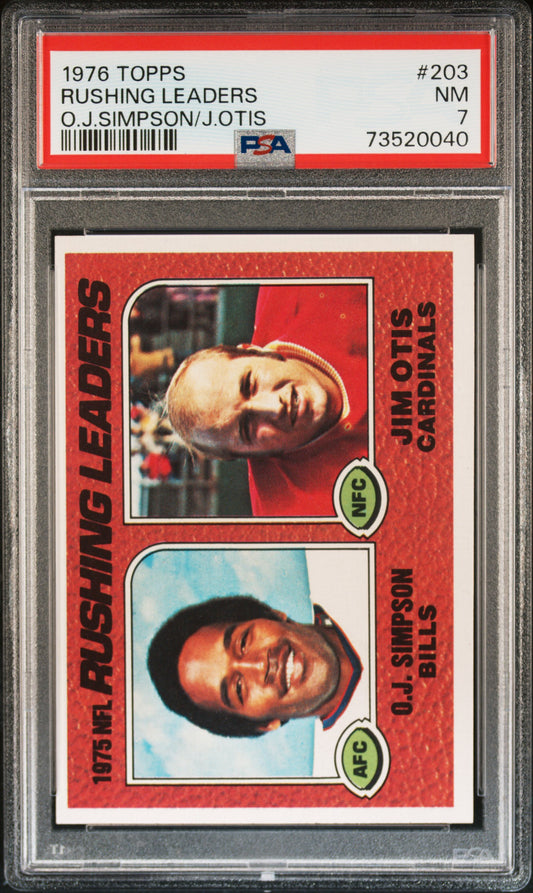 1976 Topps Football Rushing Leaders #203 Psa 7 73520040