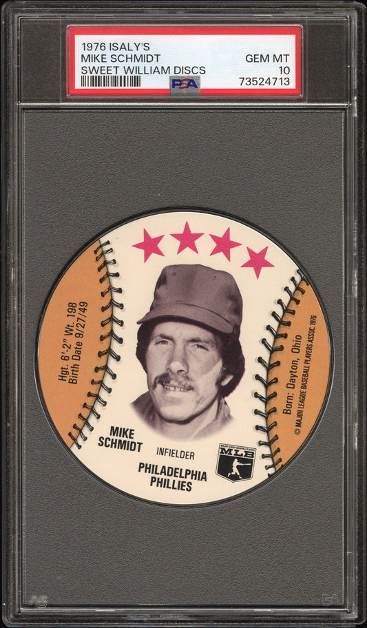 1976 Isaly's Sweet William Disc Baseball Mike Schmidt Psa 10 73524713