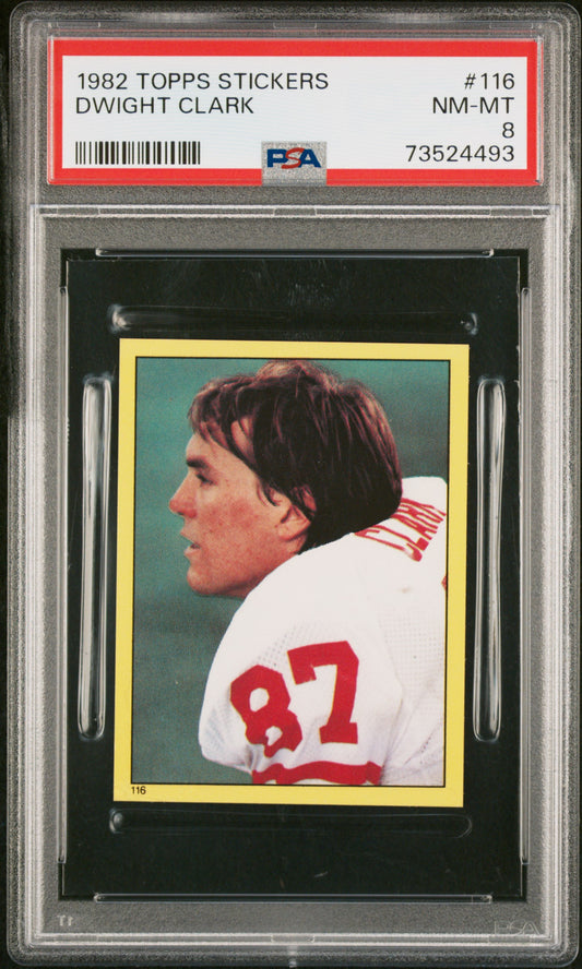 1982 Topps Stickers Football Dwight Clark #116 Psa 8 73524493