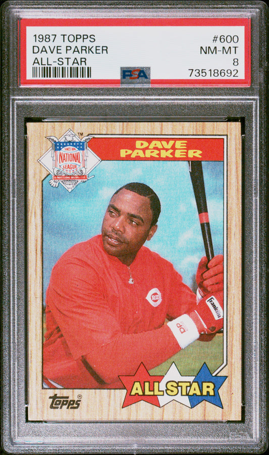 1987 Topps Baseball Dave Parker #600 Psa 8 73518692