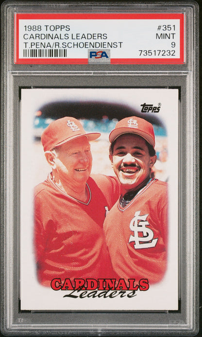 1988 Topps Baseball Cardinals Leaders #351 Psa 9 73517232