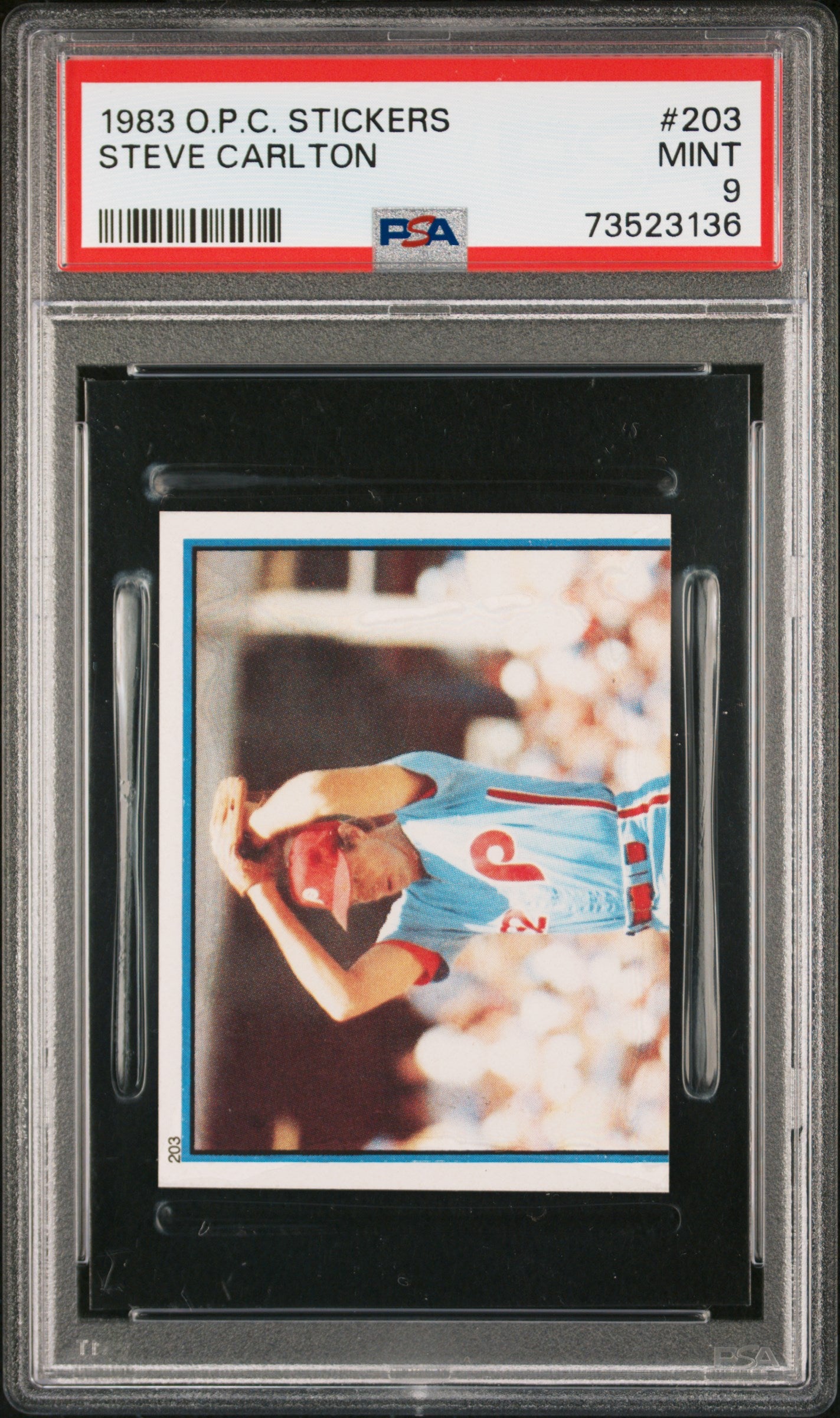 1983 O-pee-chee Stickers Baseball Steve Carlton #203 Psa 9 73523136