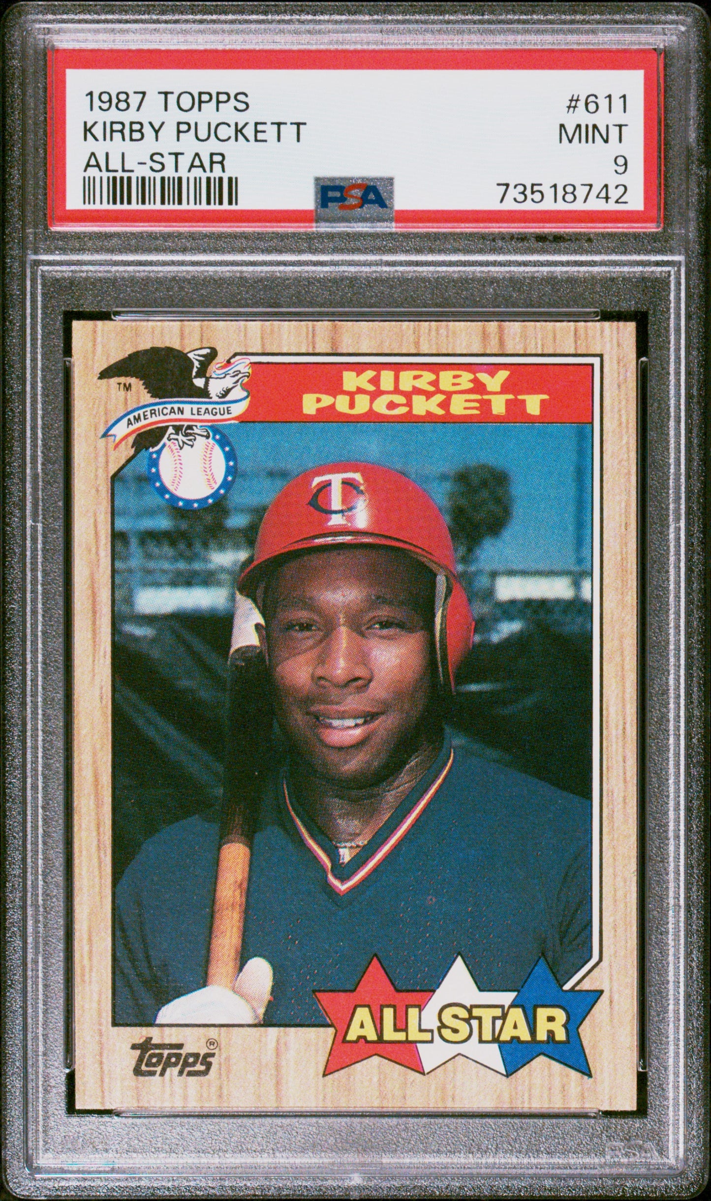 1987 Topps Baseball Kirby Puckett #611 Psa 9 73518742