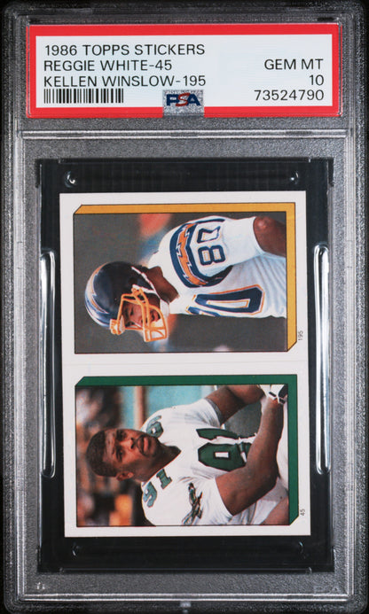 1986 Topps Stickers Football Reggie White-45 Psa 10 73524790