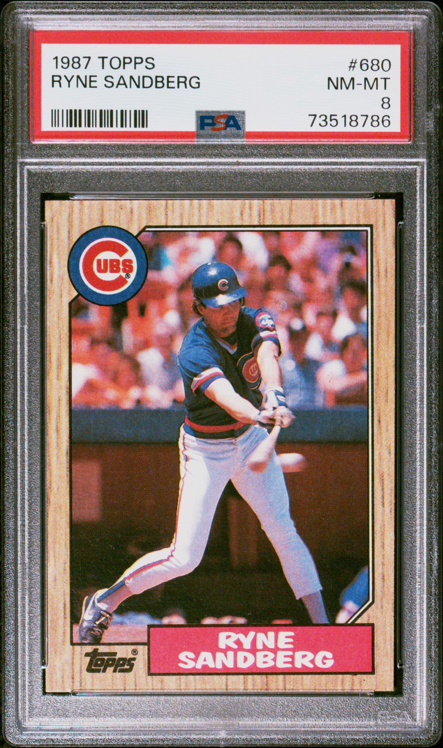 1987 Topps Baseball Ryne Sandberg #680 Psa 8 73518786