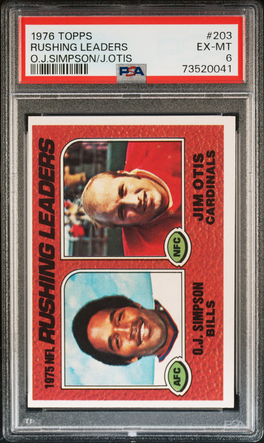 1976 Topps Football Rushing Leaders #203 Psa 6 73520041