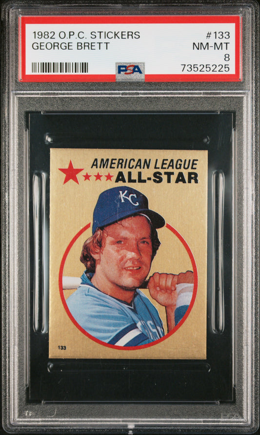 1982 O-pee-chee Stickers Baseball George Brett #133 Psa 8 73525225