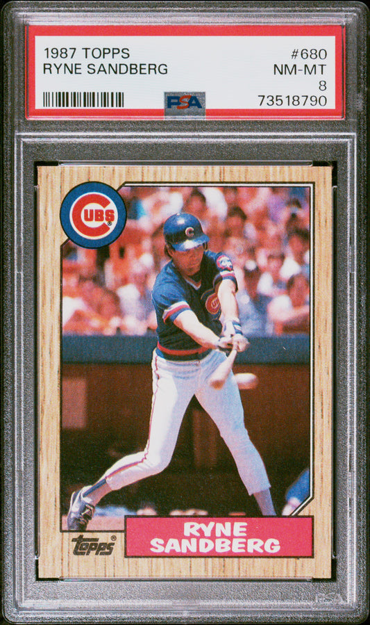 1987 Topps Baseball Ryne Sandberg #680 Psa 8 73518790