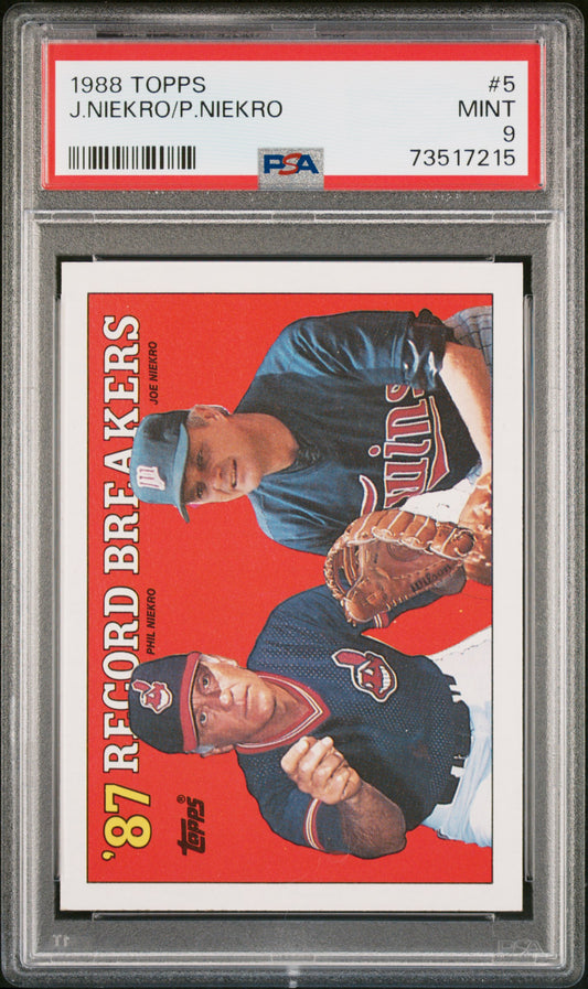 1988 Topps Baseball J/niekro/p/niekro #5 Psa 9 73517215