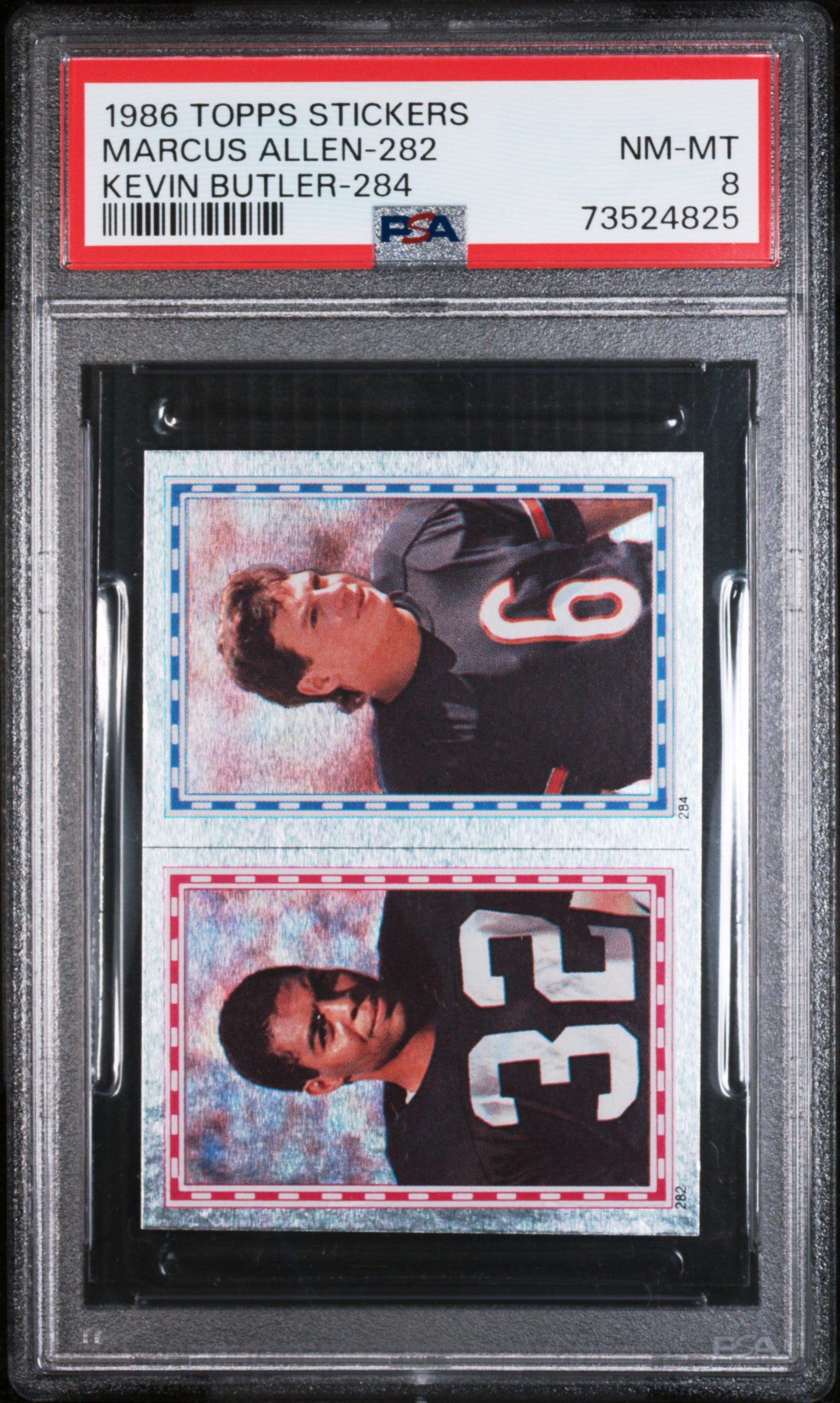 1986 Topps Stickers Football Marcus Allen-282 {cardnumber} Psa 8 73524825