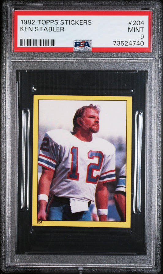 1982 Topps Stickers Football Ken Stabler #204 Psa 9 73524740