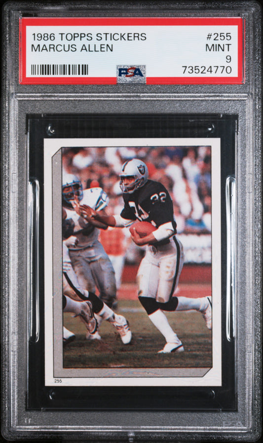 1986 Topps Stickers Football Marcus Allen #255 Psa 9 73524770