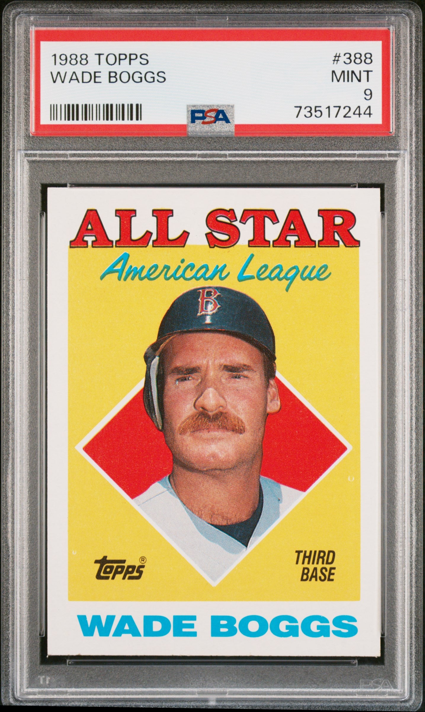 1988 Topps Baseball Wade Boggs #388 Psa 9 73517244