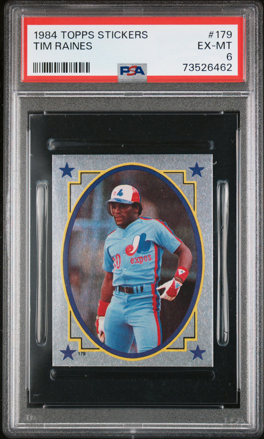 1984 Topps Stickers Baseball Tim Raines #179 Psa 6 73526462