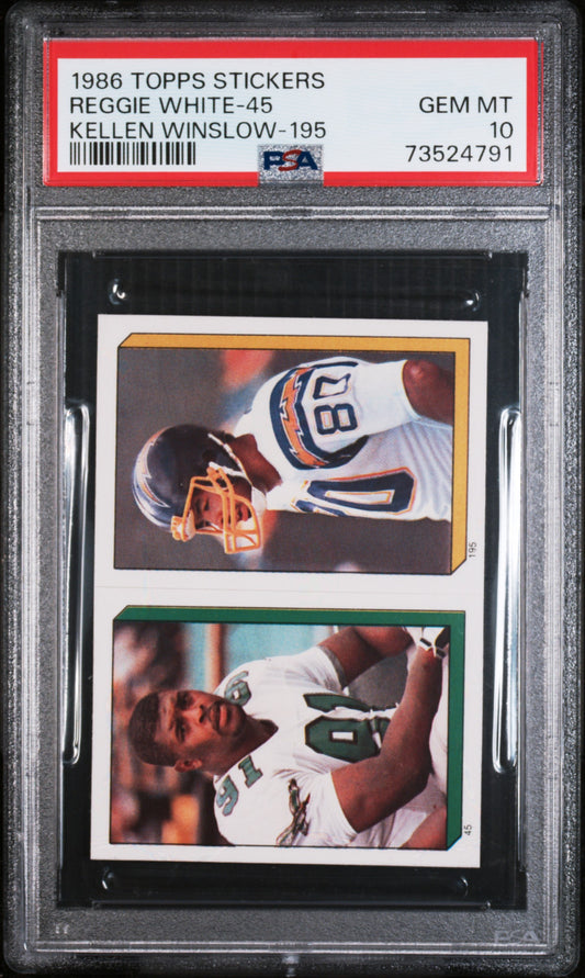 1986 Topps Stickers Football Reggie White-45 Psa 10 73524791