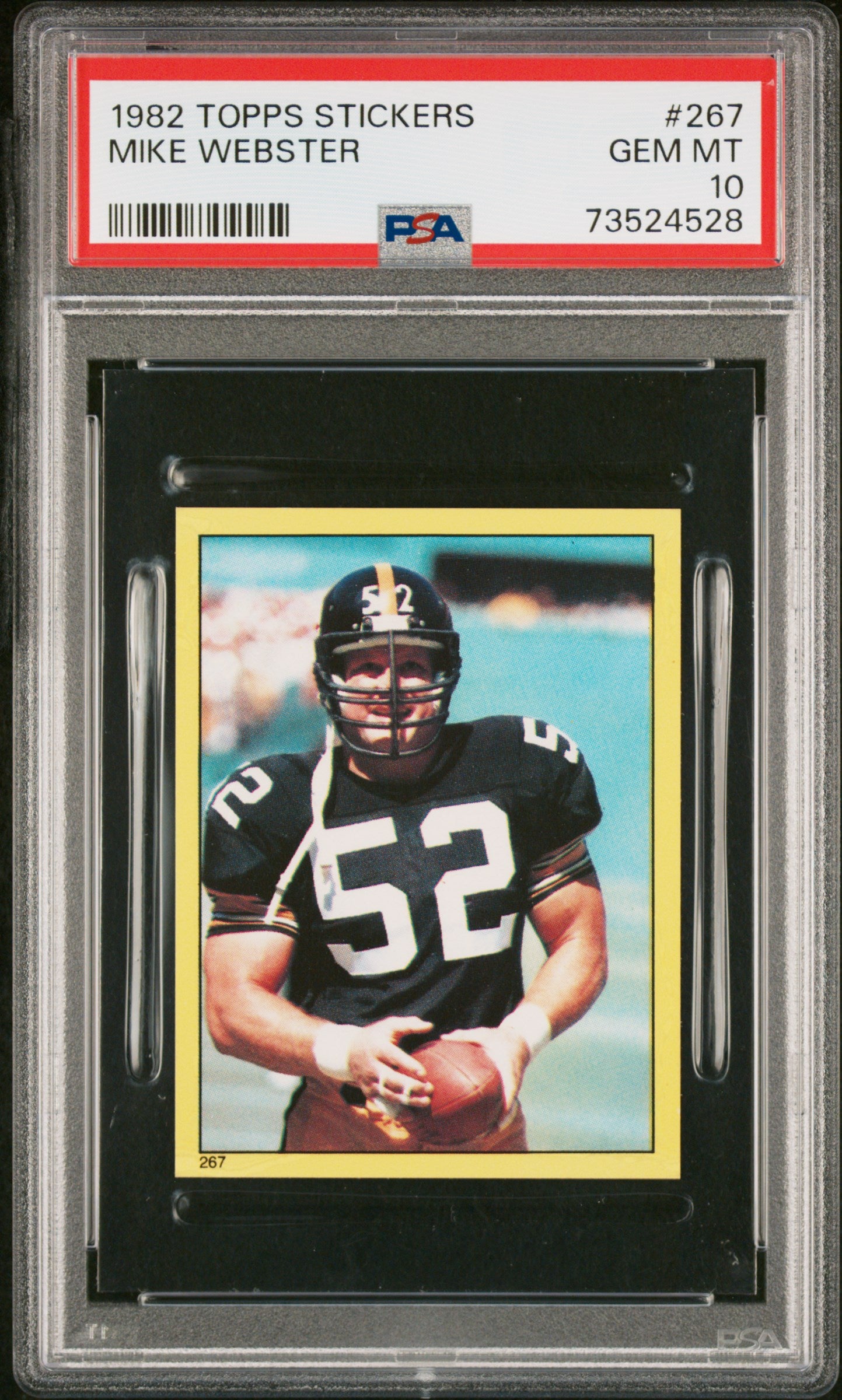 1982 Topps Stickers Football Mike Webster #267 Psa 10 73524528