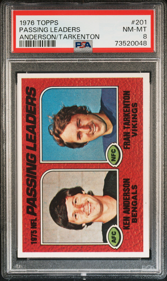 1976 Topps Football Passing Leaders #201 Psa 8 73520048