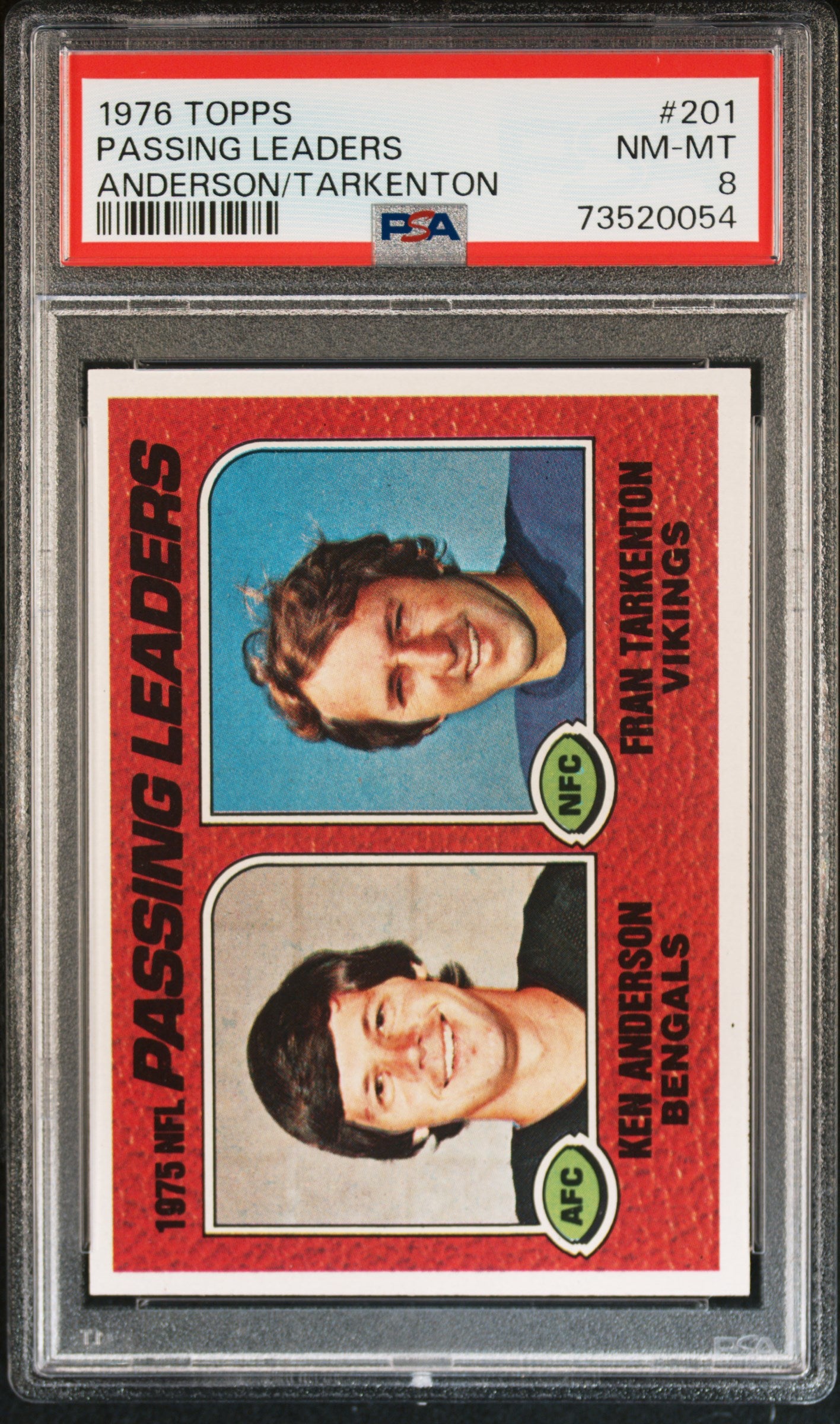 1976 Topps Football Passing Leaders #201 Psa 8 73520054