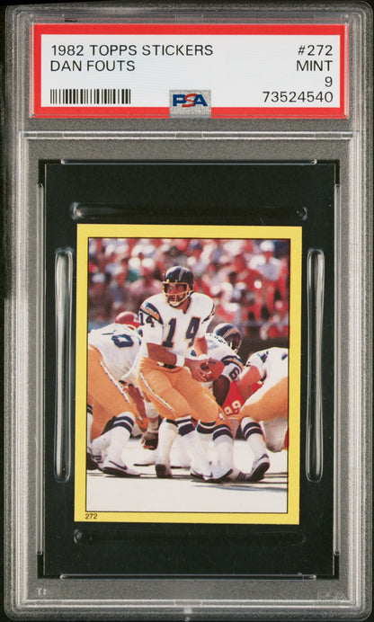 1982 Topps Stickers Football Dan Fouts #272 Psa 9 73524540