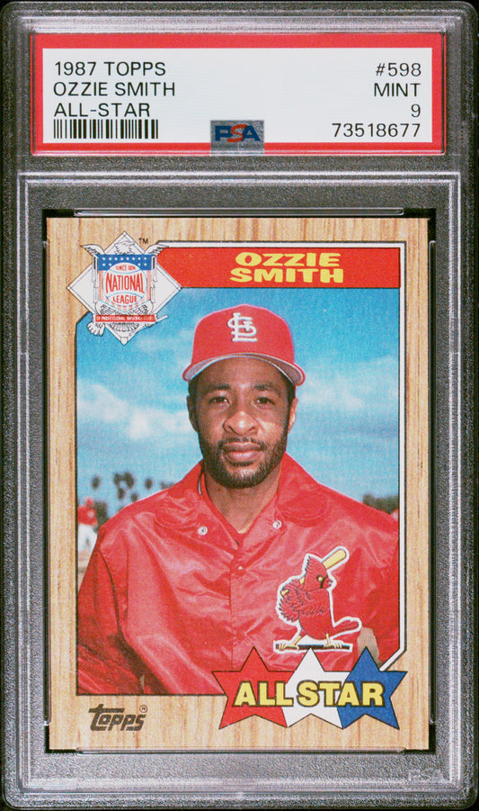 1987 Topps Baseball Ozzie Smith #598 Psa 9 73518677