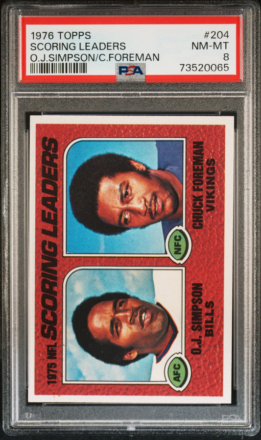 1976 Topps Football Scoring Leaders #204 Psa 8 73520065