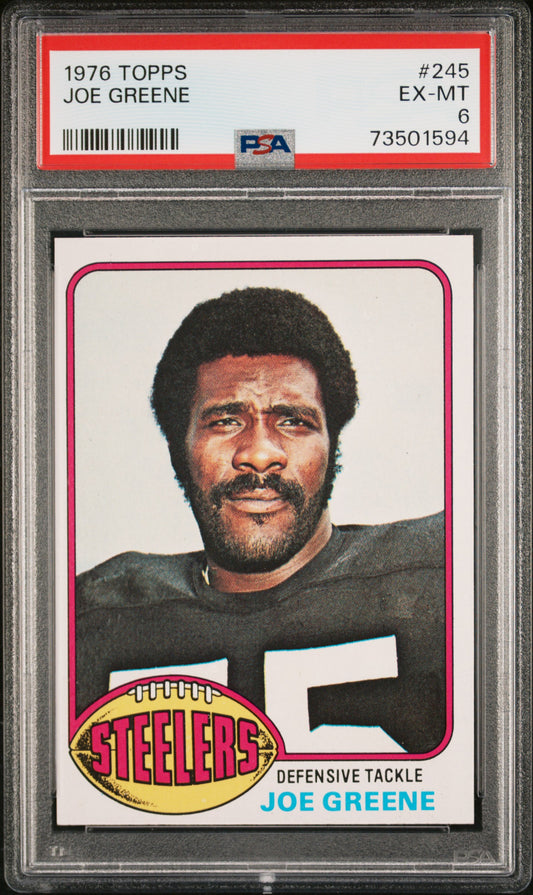 1976 Topps Football Joe Greene #245 Psa 6 73501594