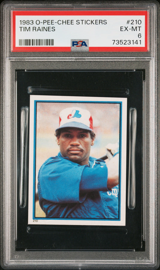 1983 O-pee-chee Stickers Baseball Tim Raines #210 Psa 6 73523141