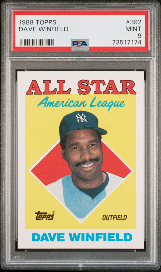 1988 Topps Baseball Dave Winfield #392 Psa 9 73517174