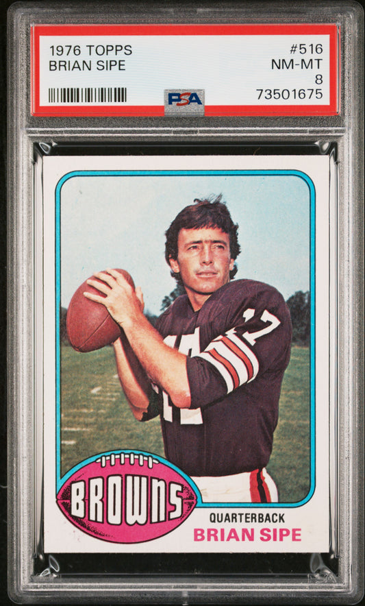 1976 Topps Football Brian Sipe #516 Psa 8 73501675