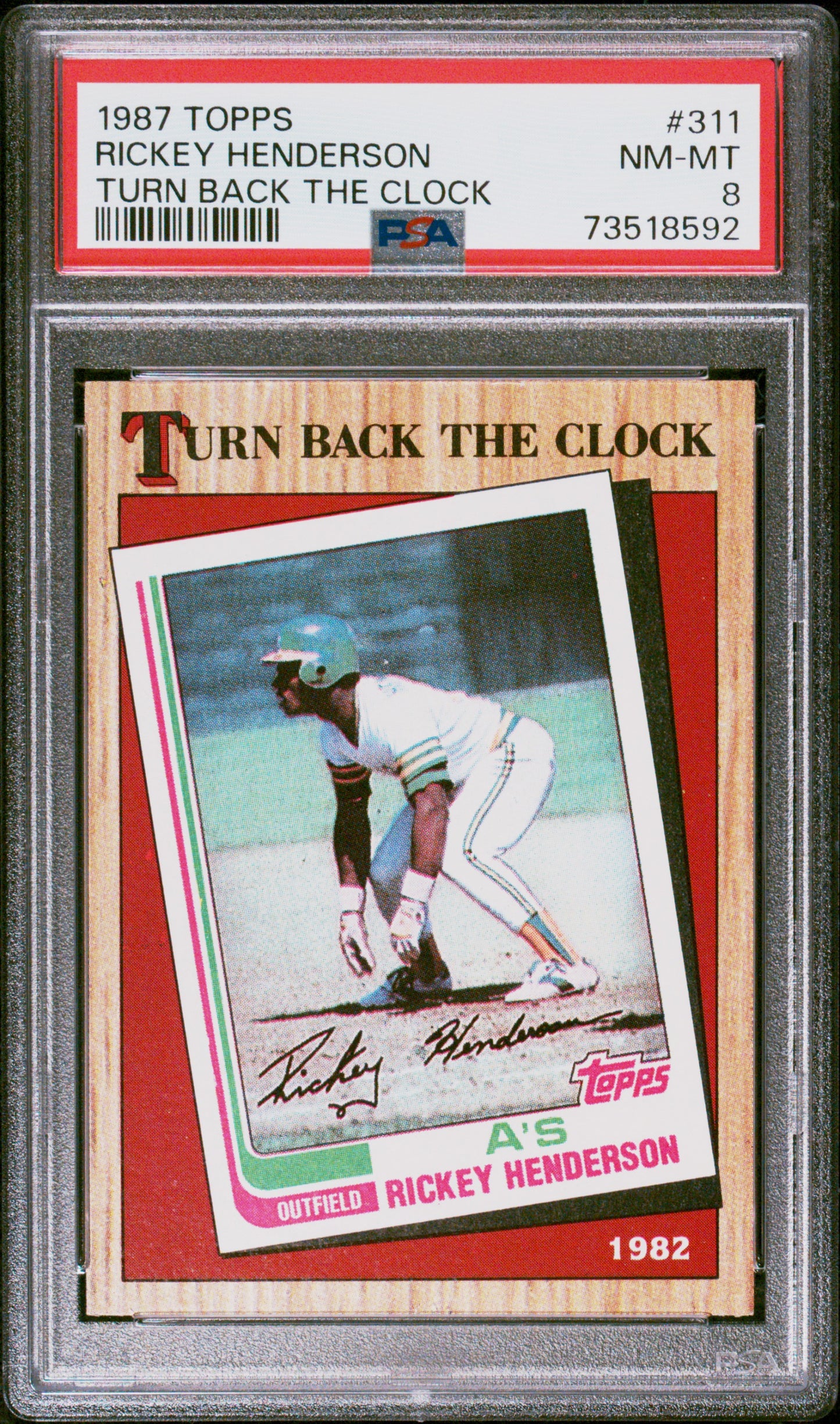 1987 Topps Baseball Rickey Henderson #311 Psa 8 73518592