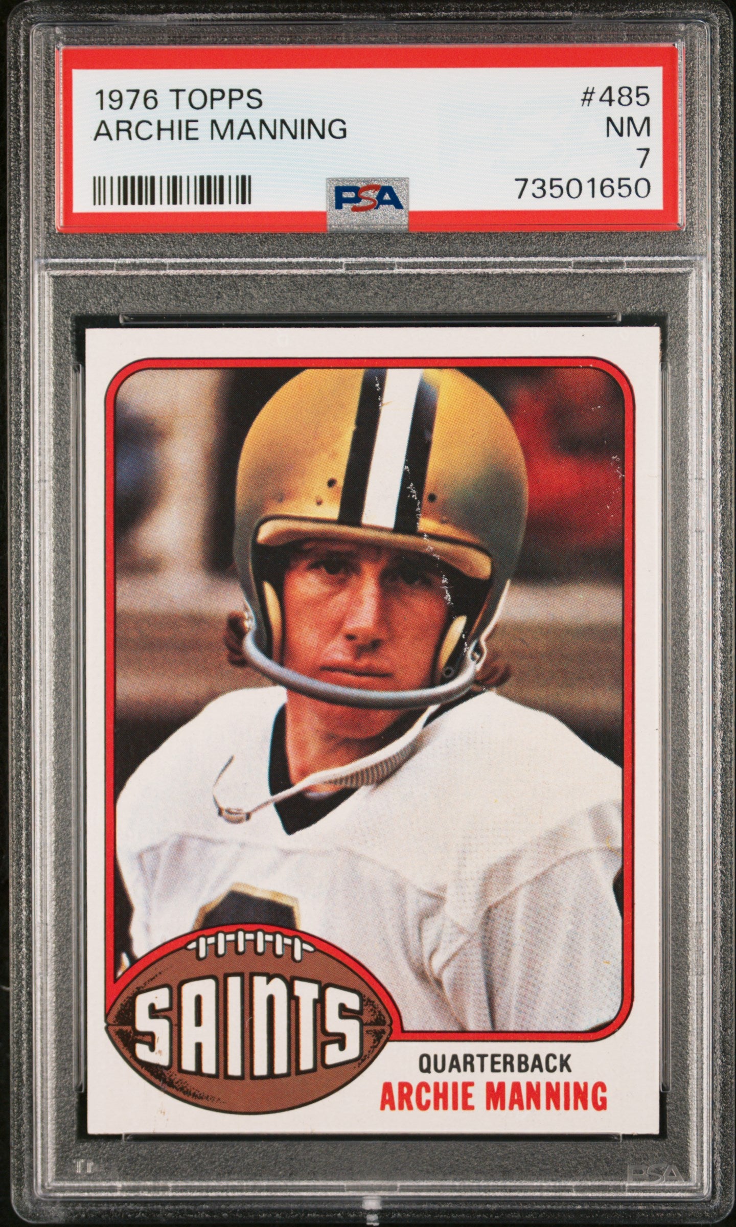 1976 Topps Football Archie Manning #485 Psa 7 73501650