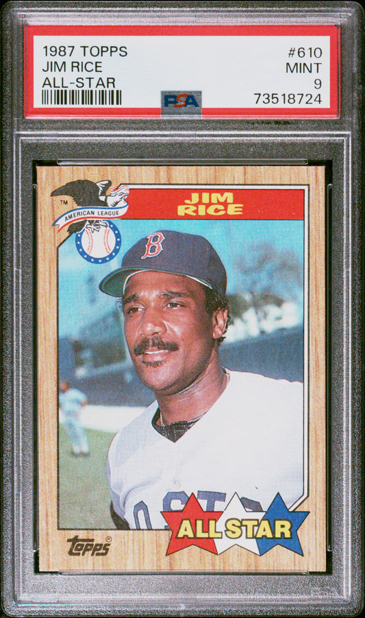 1987 Topps Baseball Jim Rice #610 Psa 9 73518724