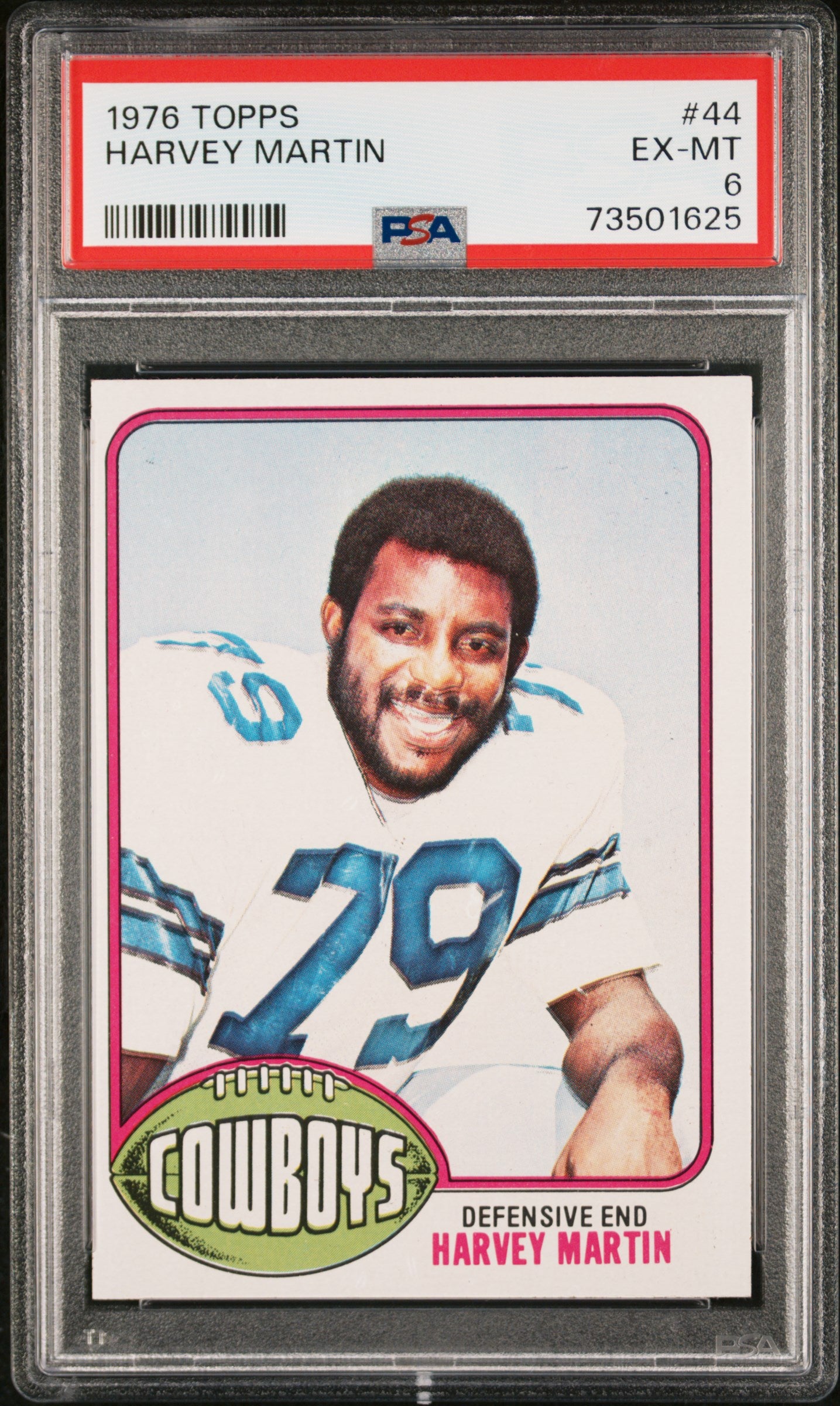 1976 Topps Football Harvey Martin #44 Psa 6 73501625