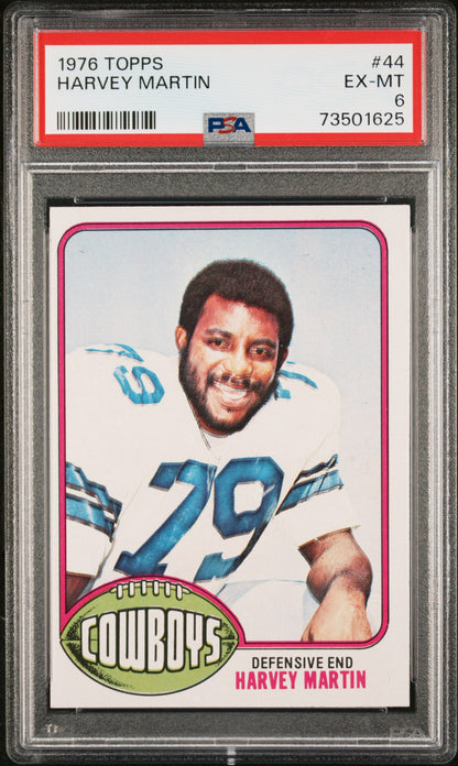 1976 Topps Football Harvey Martin #44 Psa 6 73501625