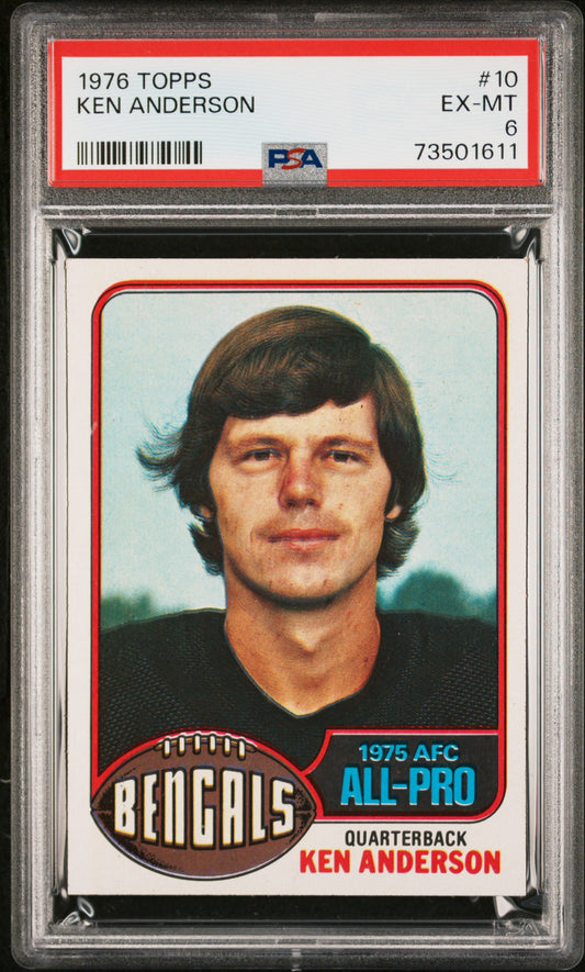 1976 Topps Football Ken Anderson #10 Psa 6 73501611