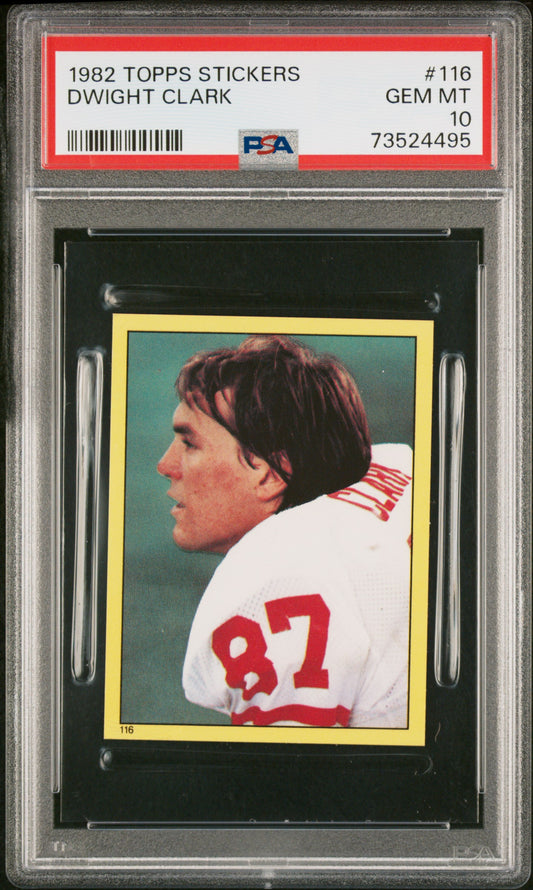 1982 Topps Stickers Football Dwight Clark #116 Psa 10 73524495